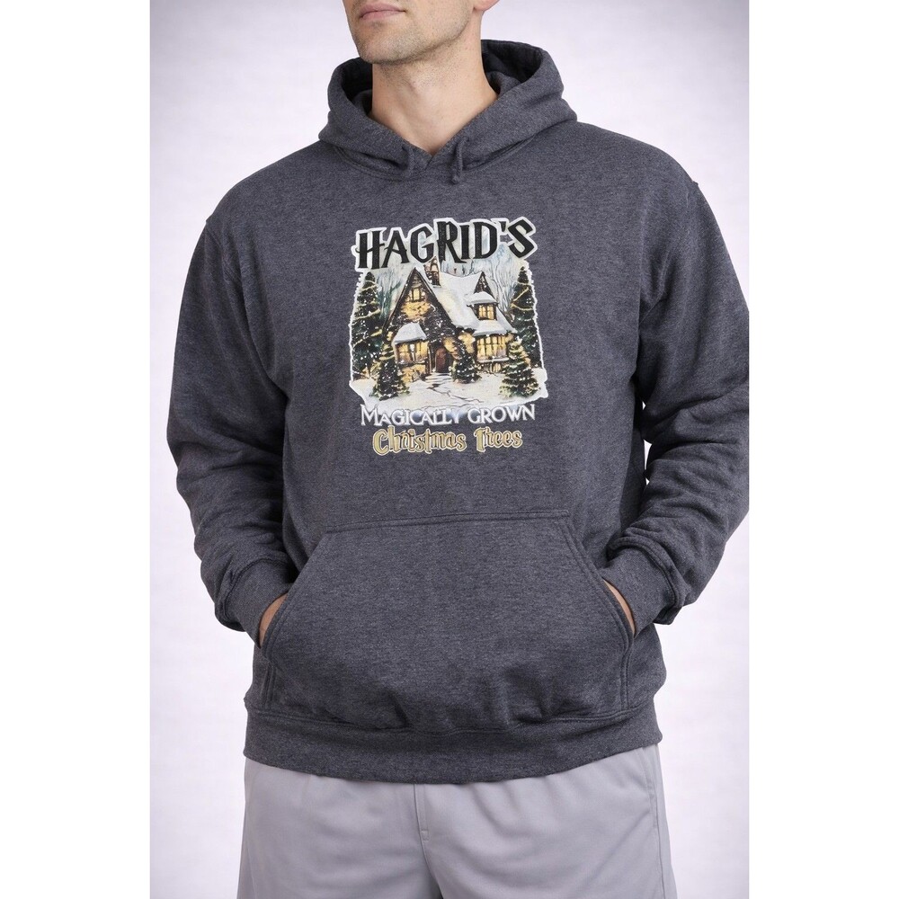 Hagrid’s Magically Grown Christmas Trees Hoodie Unisex Gray Graphic Harry Potter